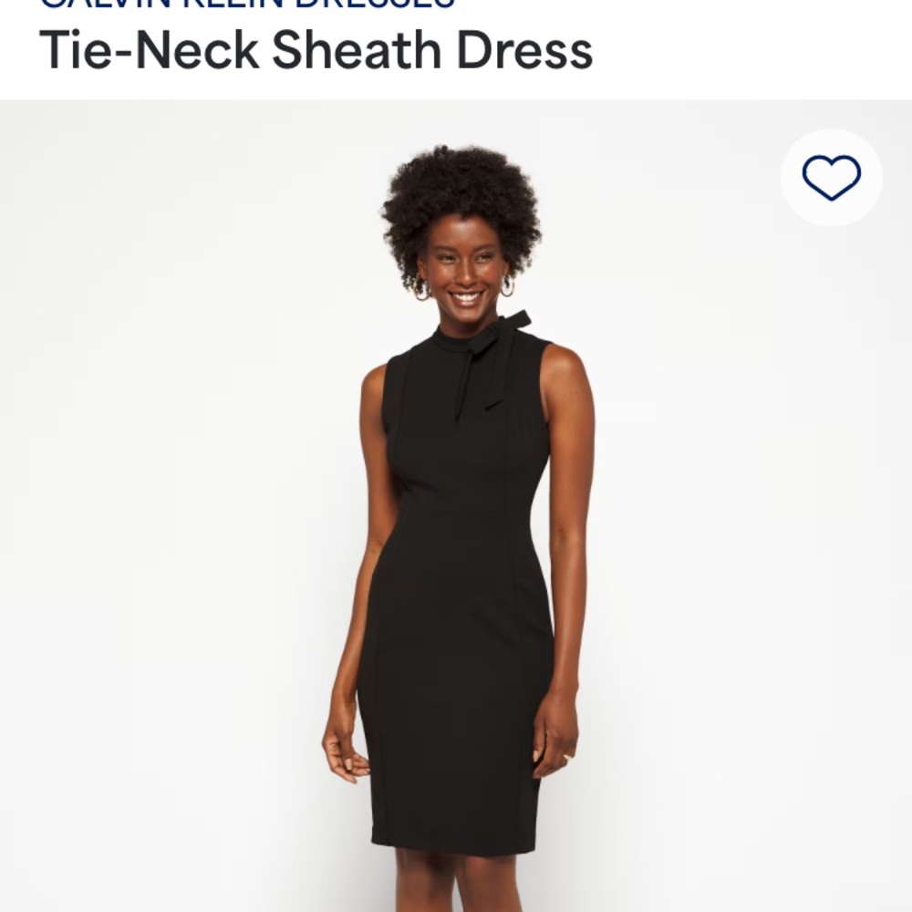 Calvin Klein Black Tie Front Midi Dress